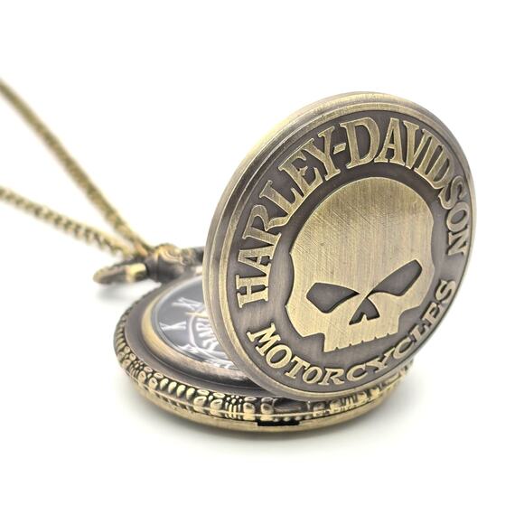 Harley Davidson Pocket Watch - Motorcycle Rider Gift for Bikers Vintage Look - Picture 2 of 10